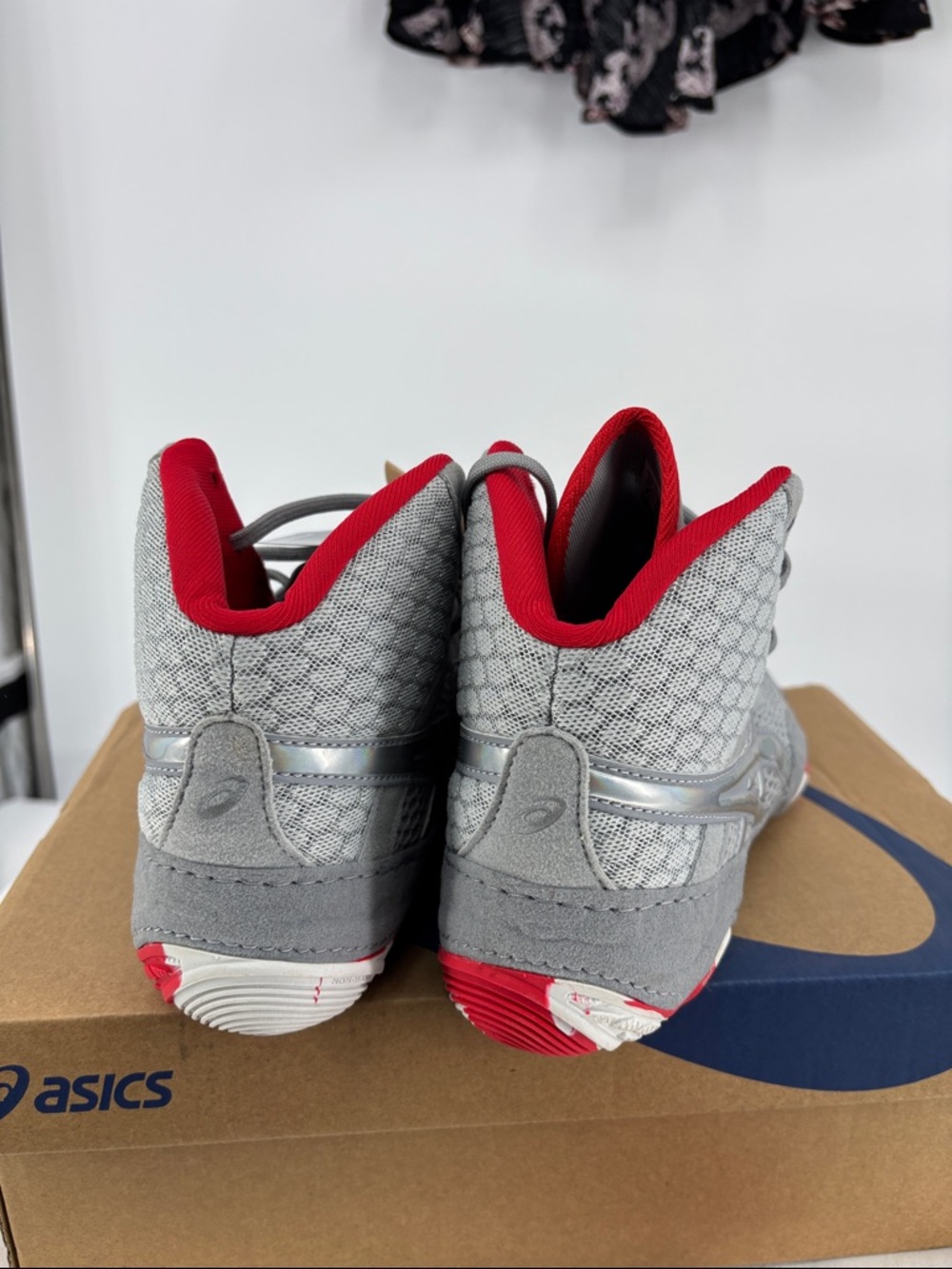 ASICS MATBLAZER Piedmont Ortholite  grey /classic red lace up shoes 8.5 NWT - Picture 7 of 15